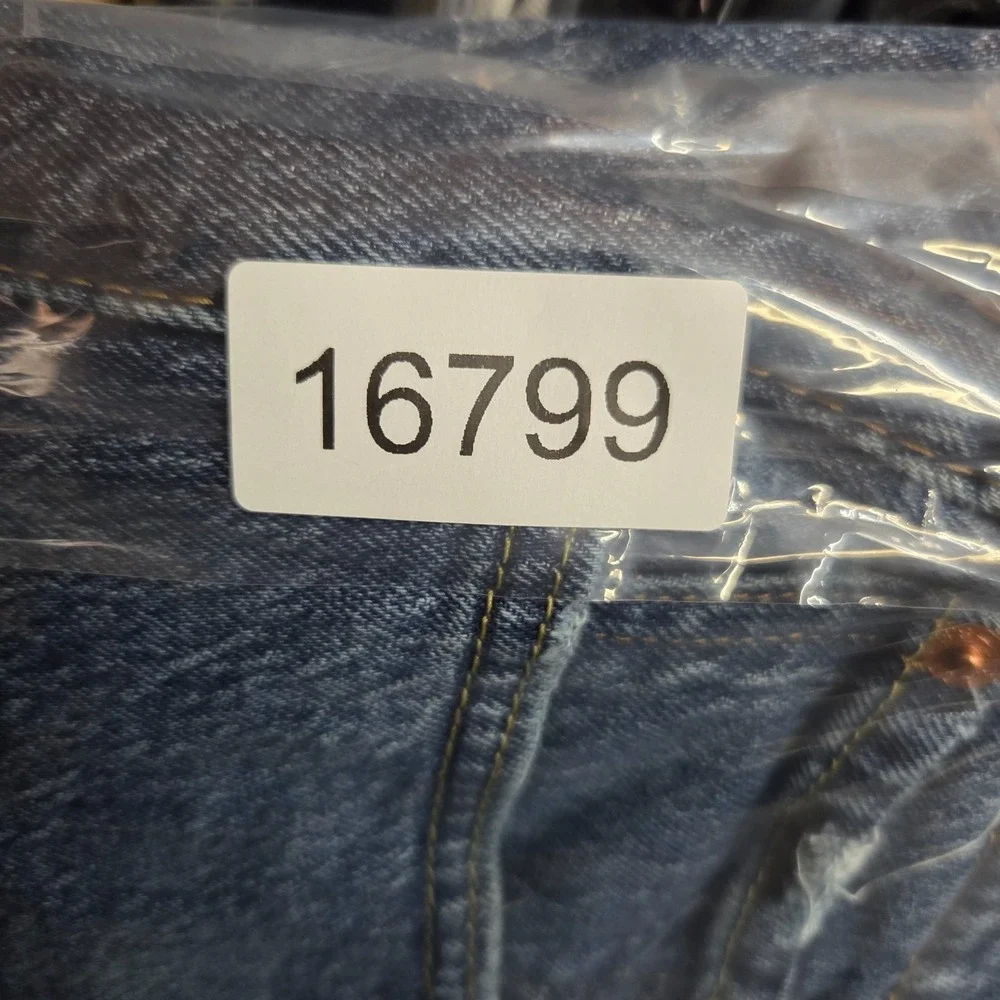 Levi's 502 Tapered Jeans 36x34 Dark Wash Stretch Denim Regular Taper Distressed